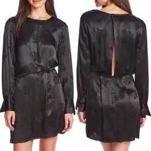 1.State Jacquard Black Long Sleeve Dress / Revolve